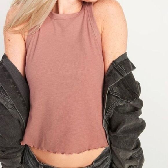 NWT Old Navy Tank Top Pink Ribbed Size Small - Picture 1 of 4